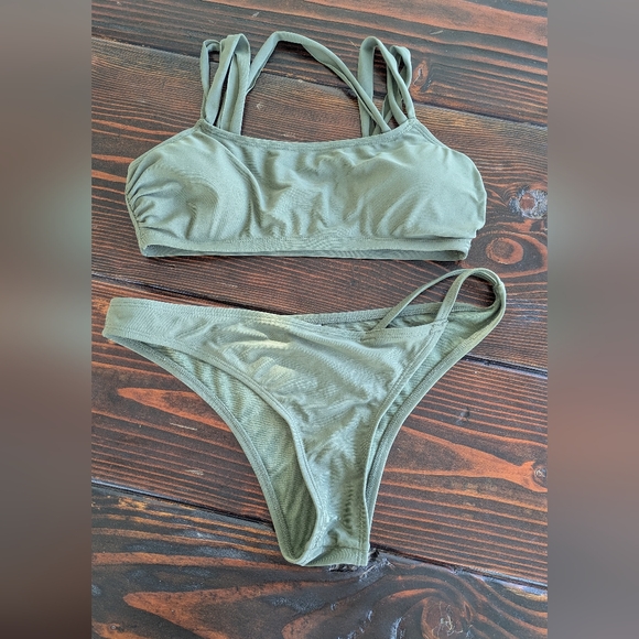 Express Sage Green Bikini Set - Picture 1 of 3